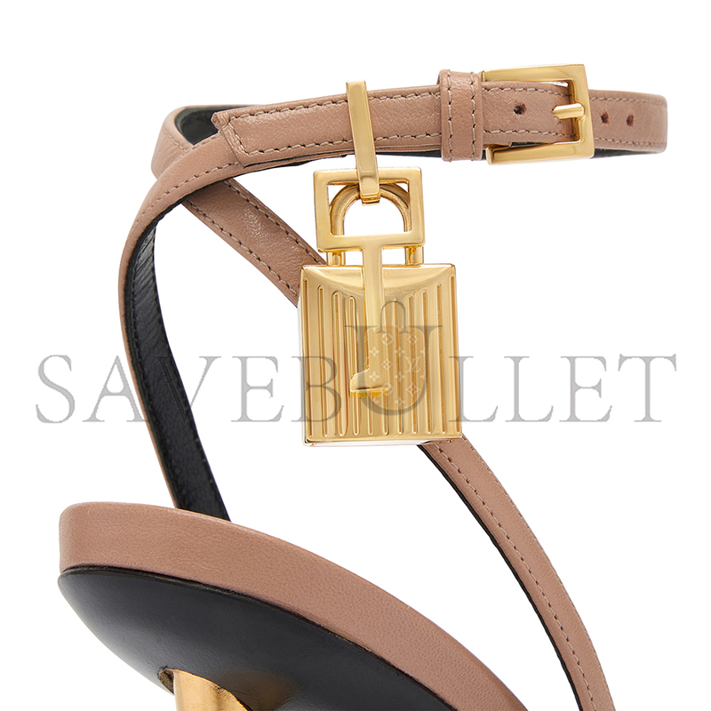 TOM FORD SHINY LEATHER PADLOCK POINTY NAKED SANDAL W2272